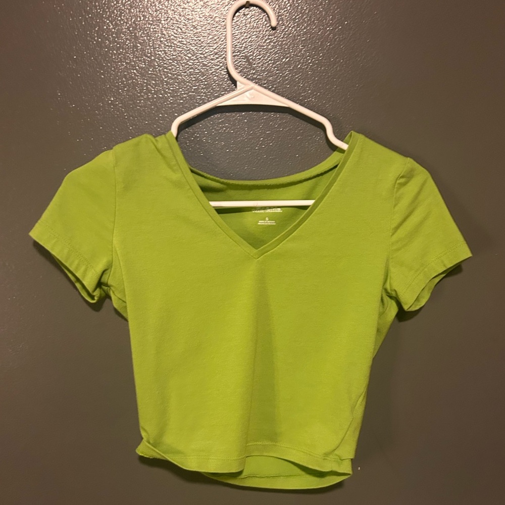 Target Lime Green V-Neck Crop Top